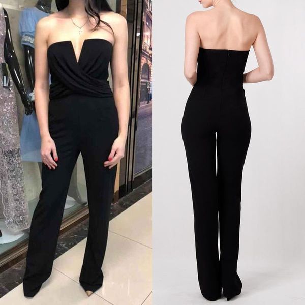 women's jumpsuits & rompers 2021 arrival fashion style black sleeveless strapless drape sashes women, Black;white
women's jumpsuits & rompers 2021 arrival fashion style black sleeveless strapless drape sashes women, Black;white