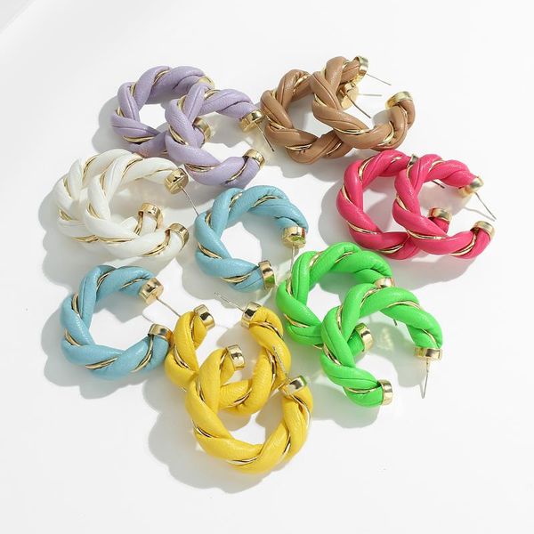 hoop & huggie aensoa c shape colorful leather metal twisted weave circe earrings for women girls geometric jewelry wholesale, Golden;silver
hoop & huggie aensoa c shape colorful leather metal twisted weave circe earrings for women girls geometric jewelry wholesale, Golden;silver