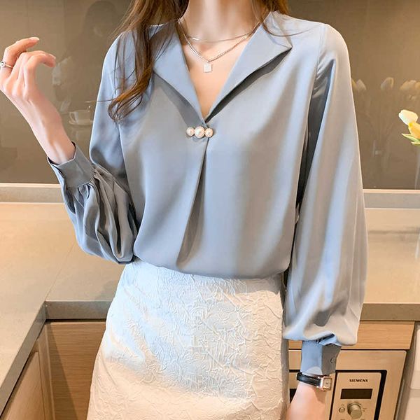 korean blouse chiffon beading shirts lantern sleeve plus size woman white shirt v-neck 210604
korean blouse chiffon beading shirts lantern sleeve plus size woman white shirt v-neck 210604