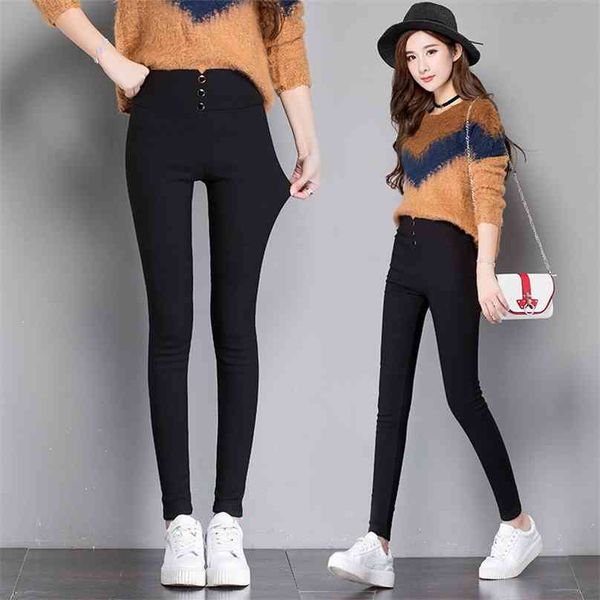 women's black pants pencil trousers spring fall button pocke women slim ladies jean female high waist 210607, Black;white
women's black pants pencil trousers spring fall button pocke women slim ladies jean female high waist 210607, Black;white