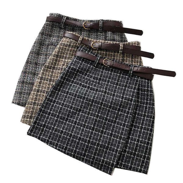 vintage plaid high waist a-line skirt spring summer irregular lady female korean sweet casual women mini chic sashes 210526, Black
vintage plaid high waist a-line skirt spring summer irregular lady female korean sweet casual women mini chic sashes 210526, Black