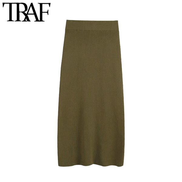 traf women chic fashion office wear knitted midi pencil skirt vintage high elastic waist back vent female skirts mujer 210415, Black
traf women chic fashion office wear knitted midi pencil skirt vintage high elastic waist back vent female skirts mujer 210415, Black
