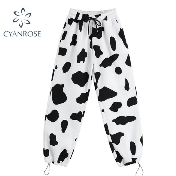 autumn woman loose sweatpants femme joggers grey high waist pants cow print casual fashion trousers korean sporty style 210430, Black;white
autumn woman loose sweatpants femme joggers grey high waist pants cow print casual fashion trousers korean sporty style 210430, Black;white