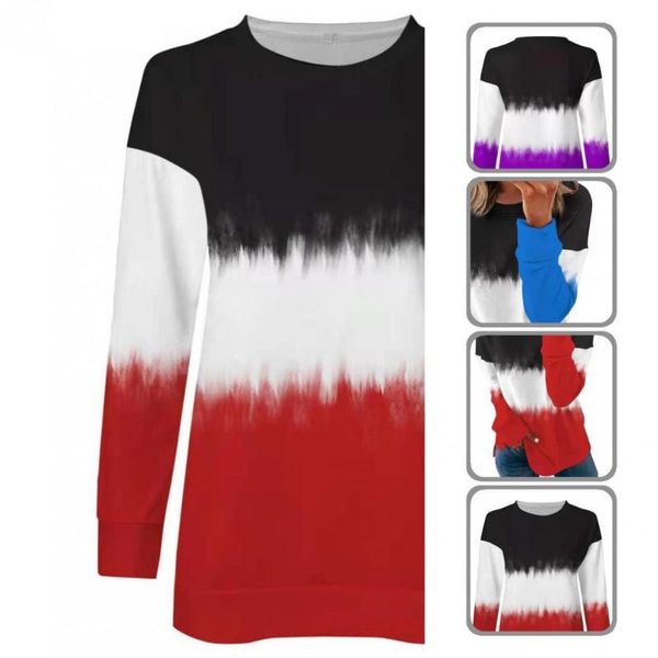women's blouses & shirts stylish contrast color print round neck blouse autumn women t-shirt for dating, White
women's blouses & shirts stylish contrast color print round neck blouse autumn women t-shirt for dating, White