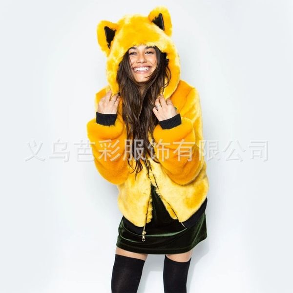 new artificial fur coat yellow women's winter long sleeve radish silk imitation, Black
new artificial fur coat yellow women's winter long sleeve radish silk imitation, Black