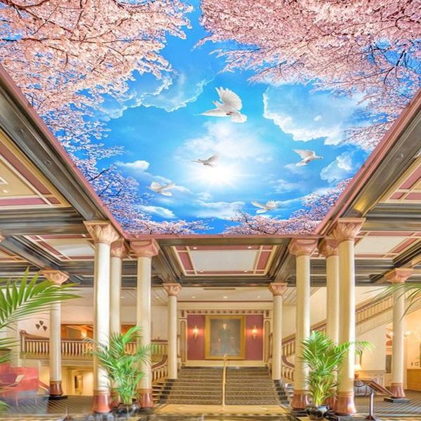 wallpapers 3d simple blue sky white cloud wallpaper cherry blossom pigeon el lobby ceiling decoration mural papel de parede waterproof
wallpapers 3d simple blue sky white cloud wallpaper cherry blossom pigeon el lobby ceiling decoration mural papel de parede waterproof