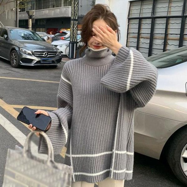 winter casual loose turtle neck long-sleeved women thickened jumper minimalist pullover knitted sweater d230 women's sweaters, White;black
winter casual loose turtle neck long-sleeved women thickened jumper minimalist pullover knitted sweater d230 women's sweaters, White;black