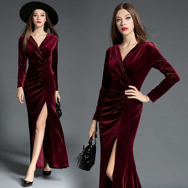women velvet evening party prom gown ladies formal empire waist long dress solid v-neck sleeve floor-length maxi dresses 210601, Black;gray
women velvet evening party prom gown ladies formal empire waist long dress solid v-neck sleeve floor-length maxi dresses 210601, Black;gray