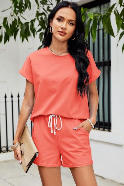 women's tracksuits 2021 summer sportswear ladies two-piece casual cotton sweater oversized t-shirt high waist shorts candy color suit w, Gray
women's tracksuits 2021 summer sportswear ladies two-piece casual cotton sweater oversized t-shirt high waist shorts candy color suit w, Gray