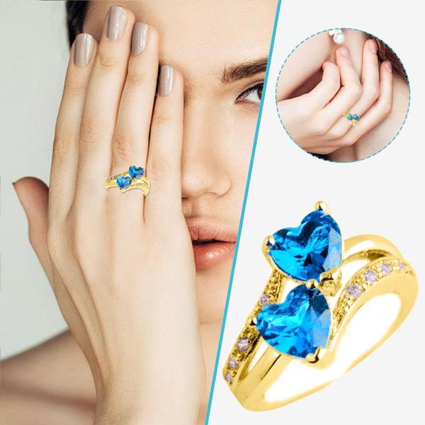 wedding rings 2021 women's unique double heart rainbow eternal engagement ring girls ladies jewelry accessories in stock, Slivery;golden
wedding rings 2021 women's unique double heart rainbow eternal engagement ring girls ladies jewelry accessories in stock, Slivery;golden
