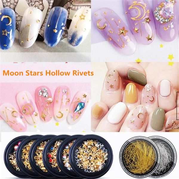 1box metal rivet nail art decoration studs crystal rhinestones moon stars hollow rivets mix style diy 3d charms accessories decorations, Silver;gold
1box metal rivet nail art decoration studs crystal rhinestones moon stars hollow rivets mix style diy 3d charms accessories decorations, Silver;gold