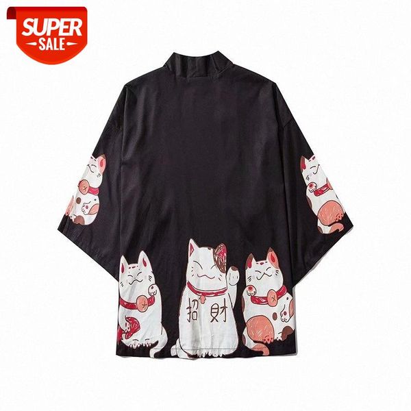 japanese lucky cat robe bf harajuku style loose western cardigan sun protection clothing kimono jacket is very fairy #gf1b, White;black
japanese lucky cat robe bf harajuku style loose western cardigan sun protection clothing kimono jacket is very fairy #gf1b, White;black