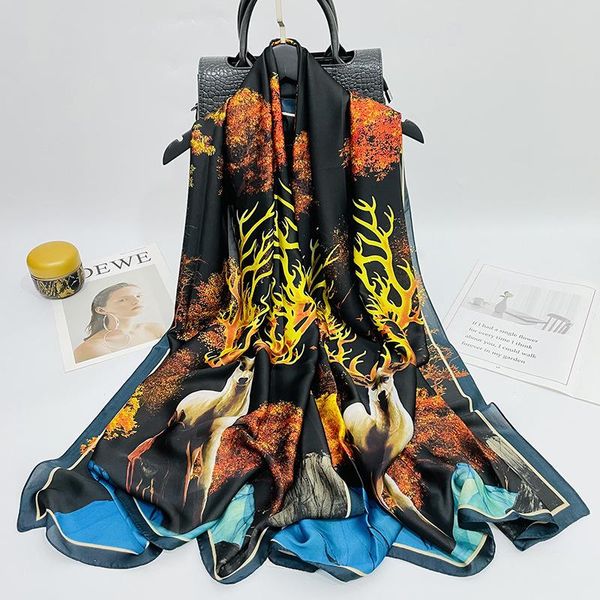 scarves sunscreen silk scarf female korean version long simulation sika deer printed gauze shawl, Blue;gray
scarves sunscreen silk scarf female korean version long simulation sika deer printed gauze shawl, Blue;gray