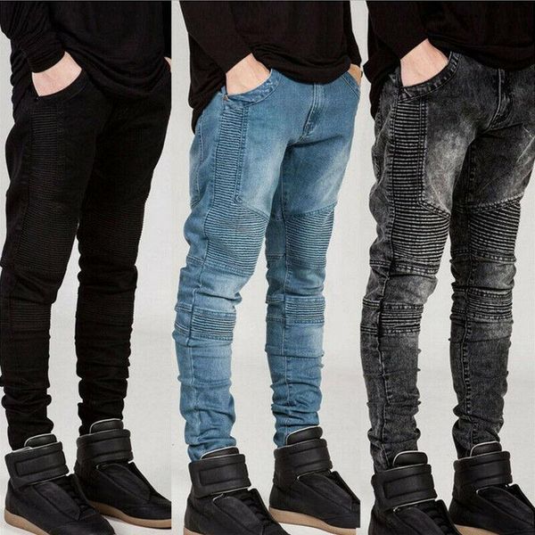 fashion men stretchy jeans slim fit pants ripped pant skinny destroyed denim long trouser stretch frayed men's, Blue
fashion men stretchy jeans slim fit pants ripped pant skinny destroyed denim long trouser stretch frayed men's, Blue