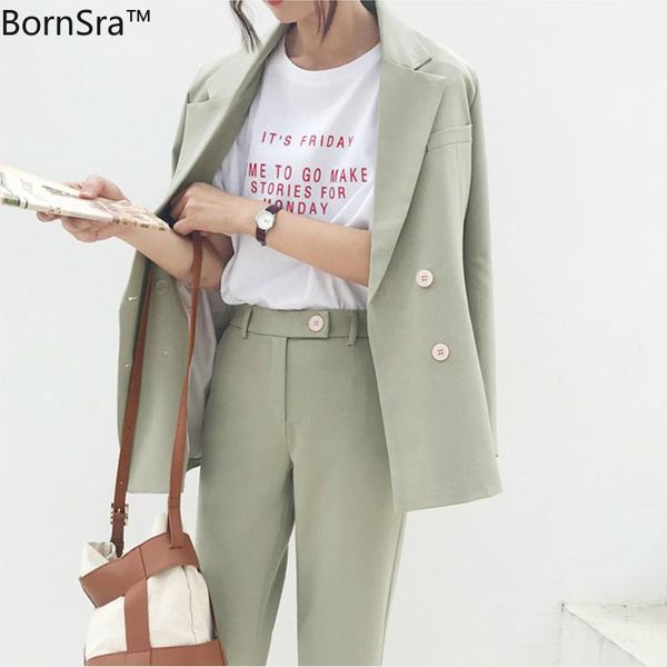 bornsra 2021 office wear women suits vintage spring autumn thicken pant suit notched blazer jacket & female sets women's two piece pant, White
bornsra 2021 office wear women suits vintage spring autumn thicken pant suit notched blazer jacket & female sets women's two piece pant, White