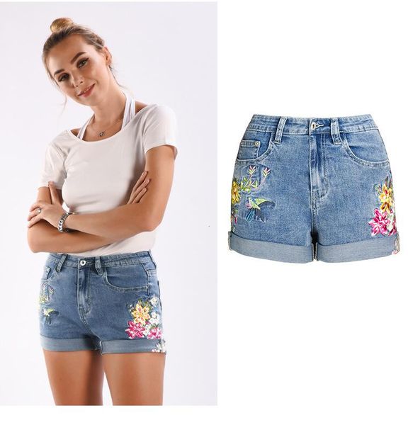 4xl fashion embroidery flower denim shorts women summer casual mid waist jeans short femme women's, Blue
4xl fashion embroidery flower denim shorts women summer casual mid waist jeans short femme women's, Blue