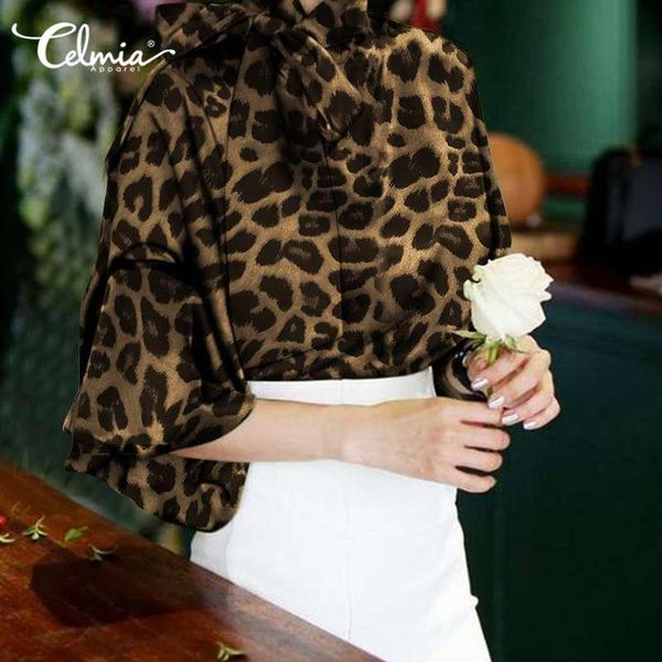 celmia women stylish 2021 long lantern sleeve blouse elegant bow tie ladies shirt vintage leopard print casual blusas mujer women's bl, White
celmia women stylish 2021 long lantern sleeve blouse elegant bow tie ladies shirt vintage leopard print casual blusas mujer women's bl, White