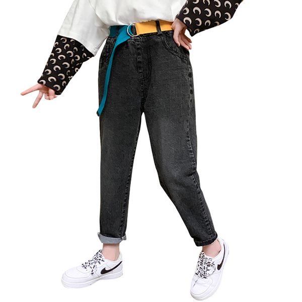 jeans girl 2021 autumn girl jeans kids solid color kid jeans with belt casual style clothes for girls 6 8 10 12 14, Blue 
jeans girl 2021 autumn girl jeans kids solid color kid jeans with belt casual style clothes for girls 6 8 10 12 14, Blue