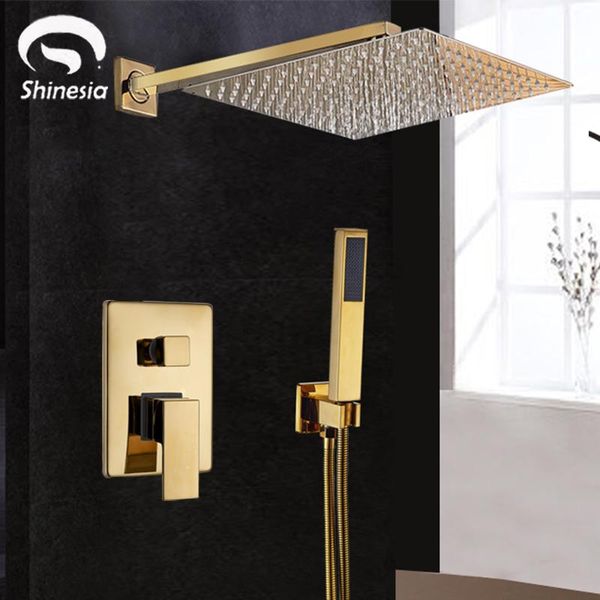 shinesia bathroom faucets luxury golden brass mixer tap wall mounted rain shower head bathtub spout faucet sets
shinesia bathroom faucets luxury golden brass mixer tap wall mounted rain shower head bathtub spout faucet sets