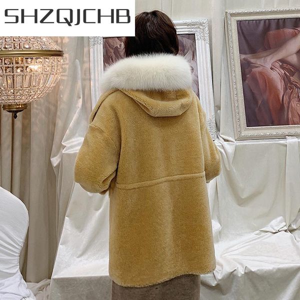 women's fur & faux shzq real wool coat female natual collar hooded 2021 sheep shearing coats long winter jacket women hiver b18f23740, Black
women's fur & faux shzq real wool coat female natual collar hooded 2021 sheep shearing coats long winter jacket women hiver b18f23740, Black