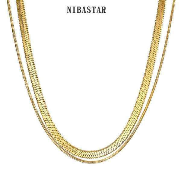 chokers double snake chain choker necklace for women stainless steel simple flat thin collar lady jewelry gift, Golden;silver
chokers double snake chain choker necklace for women stainless steel simple flat thin collar lady jewelry gift, Golden;silver