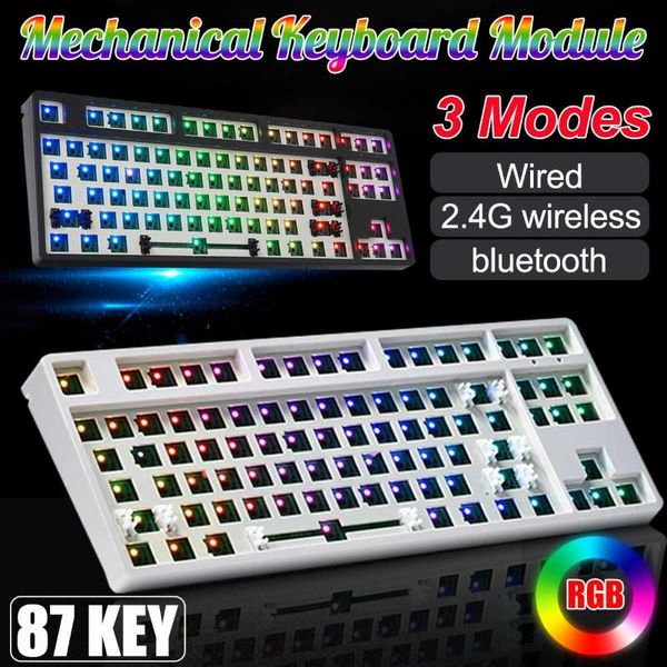 keyboards diy gaming mechanical keyboard swap wireless usb wired 87 keys with rgb backlight black/white for pc computer gamer
keyboards diy gaming mechanical keyboard swap wireless usb wired 87 keys with rgb backlight black/white for pc computer gamer