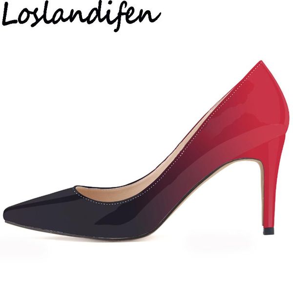 women pump high heel gradient color shallow mouth stiletto wedding bridal dress plus size ol career work shoes, Black
women pump high heel gradient color shallow mouth stiletto wedding bridal dress plus size ol career work shoes, Black