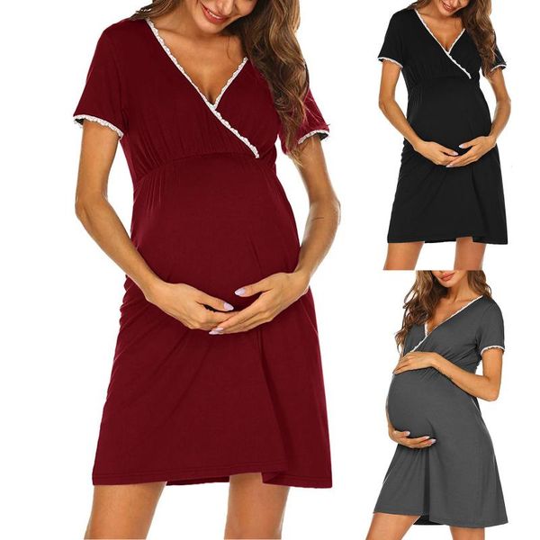 maternity dresses summer for women short sleeve hight waist lace casual dress breastfeeding pregnancy vestidos 2021, White
maternity dresses summer for women short sleeve hight waist lace casual dress breastfeeding pregnancy vestidos 2021, White