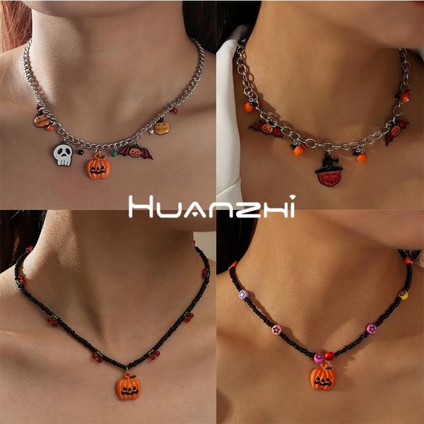 pendant necklaces huanzhi 2021 halloween cartoon pumpkin bat ghost charm metal chain rice beads clavicle necklace for women girl party jewel, Silver
pendant necklaces huanzhi 2021 halloween cartoon pumpkin bat ghost charm metal chain rice beads clavicle necklace for women girl party jewel, Silver
