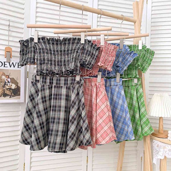 fashion off-the-shoulder one-word neck pleated crop + high-waist thin trouser skirt plaid two-piece female 210507, White
fashion off-the-shoulder one-word neck pleated crop + high-waist thin trouser skirt plaid two-piece female 210507, White