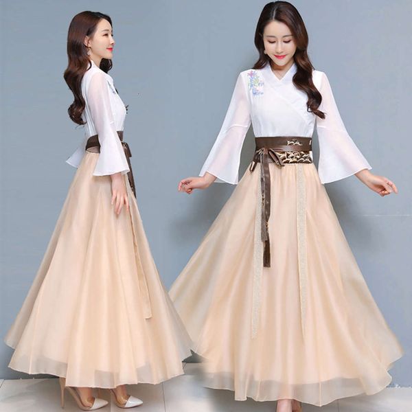 chinese style suit skirt women's spring and summer national style embroidered half length pleated two piece dress, Black;gray
chinese style suit skirt women's spring and summer national style embroidered half length pleated two piece dress, Black;gray