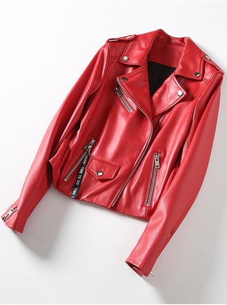 women's leather & faux genuine jacket women motorcyle natural sheepskin coat female short autumn real jackets cjx1809a 's s, Black
women's leather & faux genuine jacket women motorcyle natural sheepskin coat female short autumn real jackets cjx1809a 's s, Black