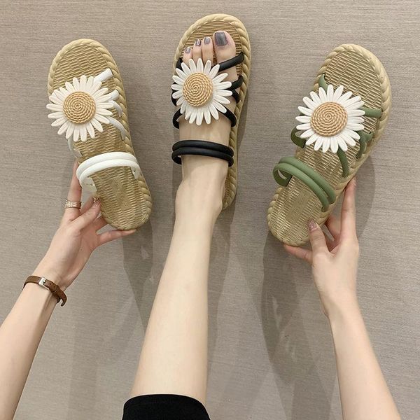 women's sandals 2021 women summer outside wearing non-slip fashion little daisy rome wind beach drag a word, Black
women's sandals 2021 women summer outside wearing non-slip fashion little daisy rome wind beach drag a word, Black