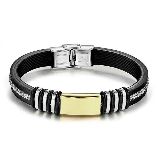 bangle fashionable men's sports fashion metal silicone bracelet basketball running wrist band jewelry accessories, Black
bangle fashionable men's sports fashion metal silicone bracelet basketball running wrist band jewelry accessories, Black