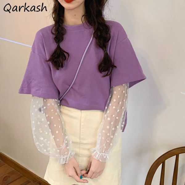 women's t-shirt women t-shirts long sleeve mesh patchwork fake two piece design lovely sweet ulzzang fairy elegant streewear fashion al, White
women's t-shirt women t-shirts long sleeve mesh patchwork fake two piece design lovely sweet ulzzang fairy elegant streewear fashion al, White