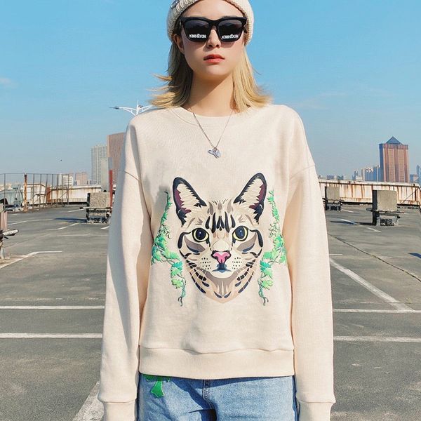 women's hoodies & sweatshirts y2k harajuku cat print beige sweatshirt 2021 spring fashion streetwear long sleeve o neck pullovers, Black
women's hoodies & sweatshirts y2k harajuku cat print beige sweatshirt 2021 spring fashion streetwear long sleeve o neck pullovers, Black