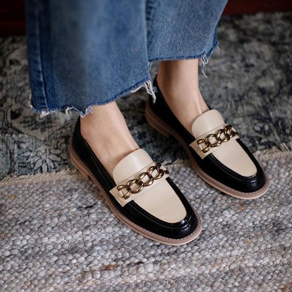 official website 70% off outlet metal chains square low heels casual woman flats spring autumn genuine leather shoes for women retro loafers, Black
official website 70% off outlet metal chains square low heels casual woman flats spring autumn genuine leather shoes for women retro loafers, Black