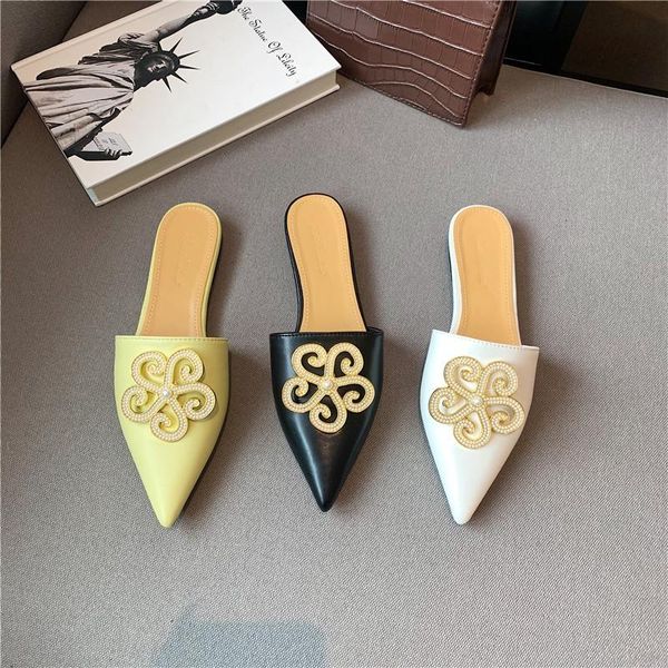 sweet women slippers pointed toe shallow slip on mules flats heeled flower rhinestone design casual soft shoes beach sandals, Black
sweet women slippers pointed toe shallow slip on mules flats heeled flower rhinestone design casual soft shoes beach sandals, Black