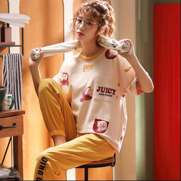 spring pajamas summer short sleeve women sleepwear long pants 100% cotton plus size xxl xxxl xxxxl pyjama femme set, Black;red
spring pajamas summer short sleeve women sleepwear long pants 100% cotton plus size xxl xxxl xxxxl pyjama femme set, Black;red