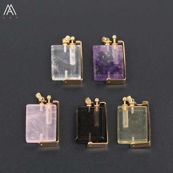 pendant necklaces natural roses quartz rectangle perfume bottle necklace women gems stone stainless steel jewelry charms sa-24amce, Silver
pendant necklaces natural roses quartz rectangle perfume bottle necklace women gems stone stainless steel jewelry charms sa-24amce, Silver
