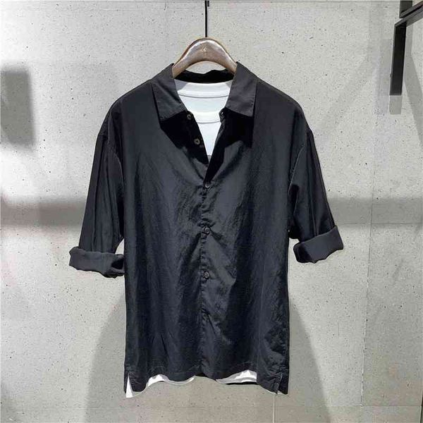 solid color cotton linen five men's summer thin casual medium sleeve shirt fashion youth handsome top, White;black
solid color cotton linen five men's summer thin casual medium sleeve shirt fashion youth handsome top, White;black