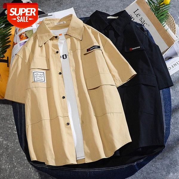 japanese tooling short-sleeved shirt men's color five-point sleeves middle-sleeved thin jacket men #ed7g, White;black
japanese tooling short-sleeved shirt men's color five-point sleeves middle-sleeved thin jacket men #ed7g, White;black