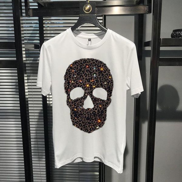men's t-shirts m-5xl personality rhinestone skull short sleeve slim trendy design brand t-shirt, White;black
men's t-shirts m-5xl personality rhinestone skull short sleeve slim trendy design brand t-shirt, White;black