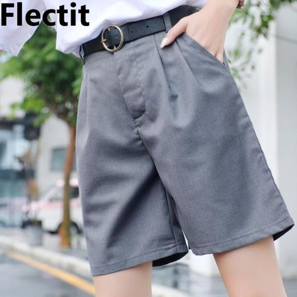 women's shorts flectit bermudas with belt high waist wide leg longline female casual stylish outfits, White;black
women's shorts flectit bermudas with belt high waist wide leg longline female casual stylish outfits, White;black
