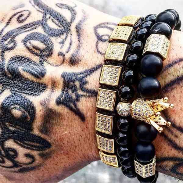 bracelet men/natural stone/beads/gold/charm/luxury/bracelet male hexagon crown charm braiding bracelets men jewelry, Golden;silver
bracelet men/natural stone/beads/gold/charm/luxury/bracelet male hexagon crown charm braiding bracelets men jewelry, Golden;silver