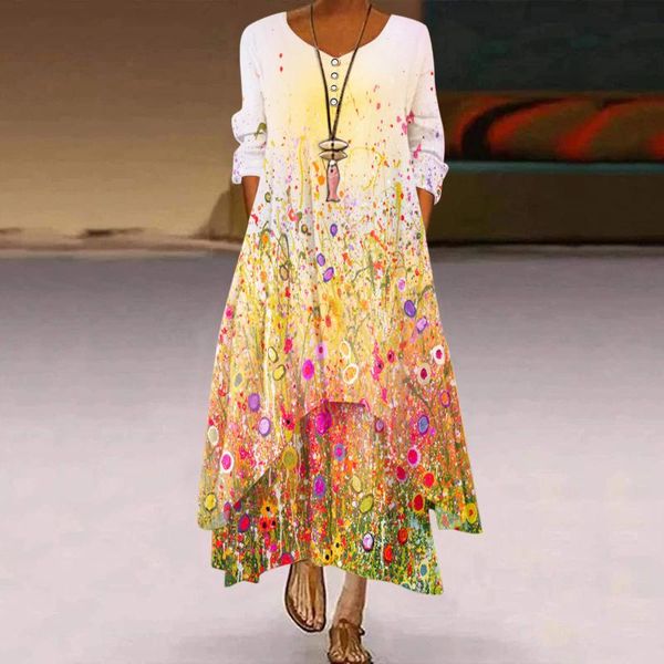 ethnic clothing women's casual long dress summer beach bohemian floral print sleeve loose maxi ladies sundress, Red
ethnic clothing women's casual long dress summer beach bohemian floral print sleeve loose maxi ladies sundress, Red