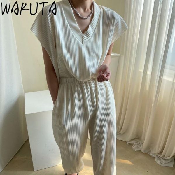 women's two piece pants wakuta sleeveless oversized high waist 2 set ins 2021 summer elegant black apricot fashion korean outfits 9f46, White
women's two piece pants wakuta sleeveless oversized high waist 2 set ins 2021 summer elegant black apricot fashion korean outfits 9f46, White