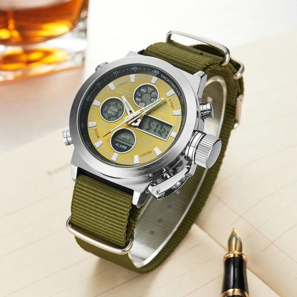 wristwatches multifunctional waterproof nylon belt quartz watch sports and leisure men's ladies gift clock business, Slivery;brown
wristwatches multifunctional waterproof nylon belt quartz watch sports and leisure men's ladies gift clock business, Slivery;brown