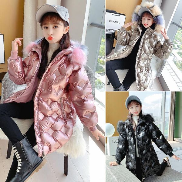 down coat children jackets winter thicken fur collar for girls mid-length warm hooded outerwear 12 13 14 years teen kids clothes, Blue;gray
down coat children jackets winter thicken fur collar for girls mid-length warm hooded outerwear 12 13 14 years teen kids clothes, Blue;gray