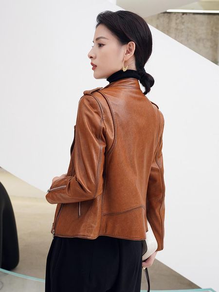 women's leather & faux short 2021 spring and winter locomotive slim jacket women, Black
women's leather & faux short 2021 spring and winter locomotive slim jacket women, Black